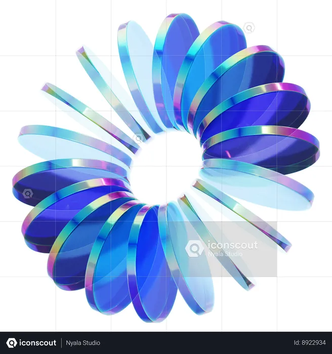 Abstract Glass Shape  3D Icon