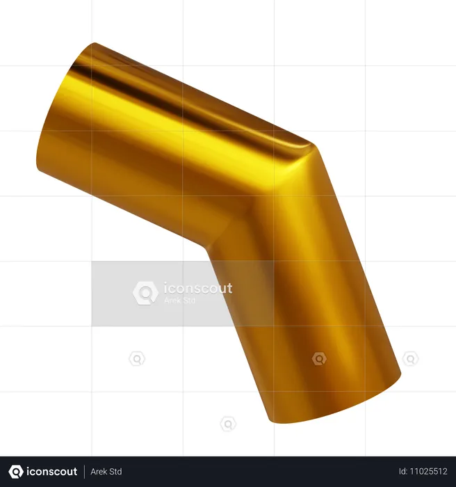 Abstract Gold Elbow Pipe  3D Icon