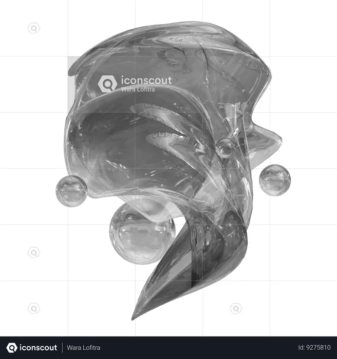 Abstract Liquid Transparent  3D Icon
