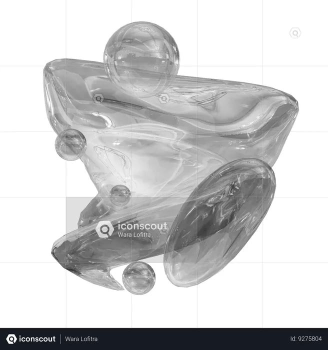 Abstract Liquid Transparent  3D Icon
