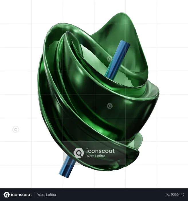 Abstract Metalic Emerald  3D Icon