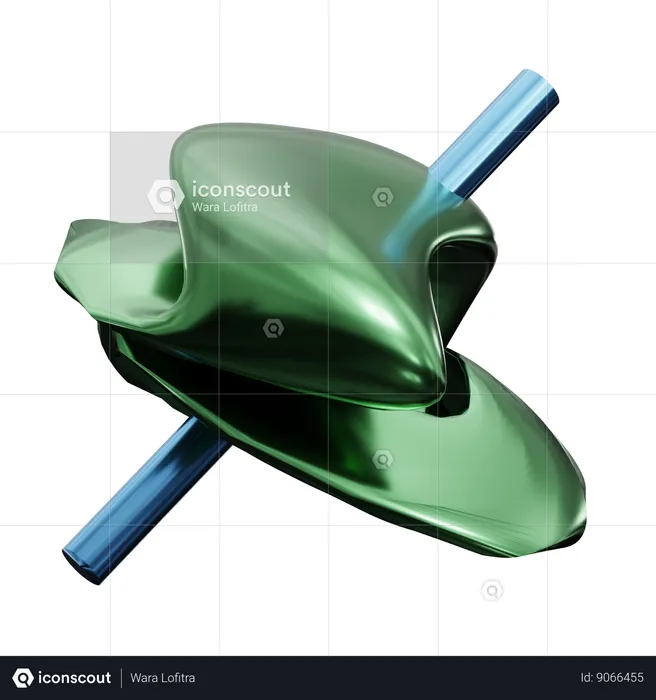 Abstract Metalic Emerald  3D Icon