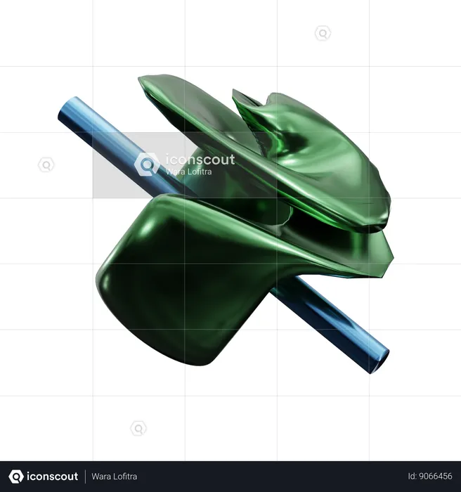 Abstract Metalic Emerald  3D Icon