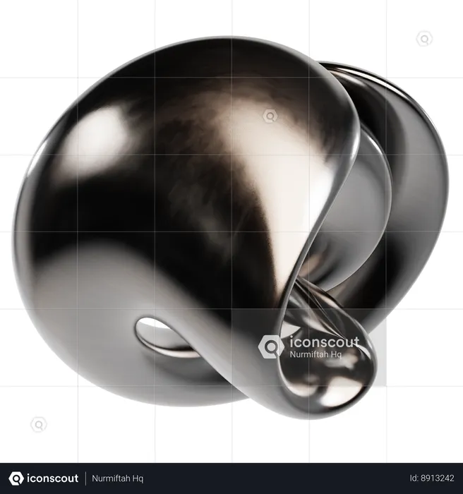 Abstract Metallic Liquid  3D Icon