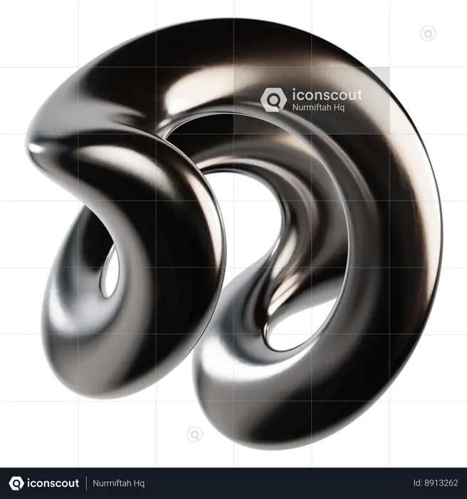 Abstract Metallic Liquid  3D Icon