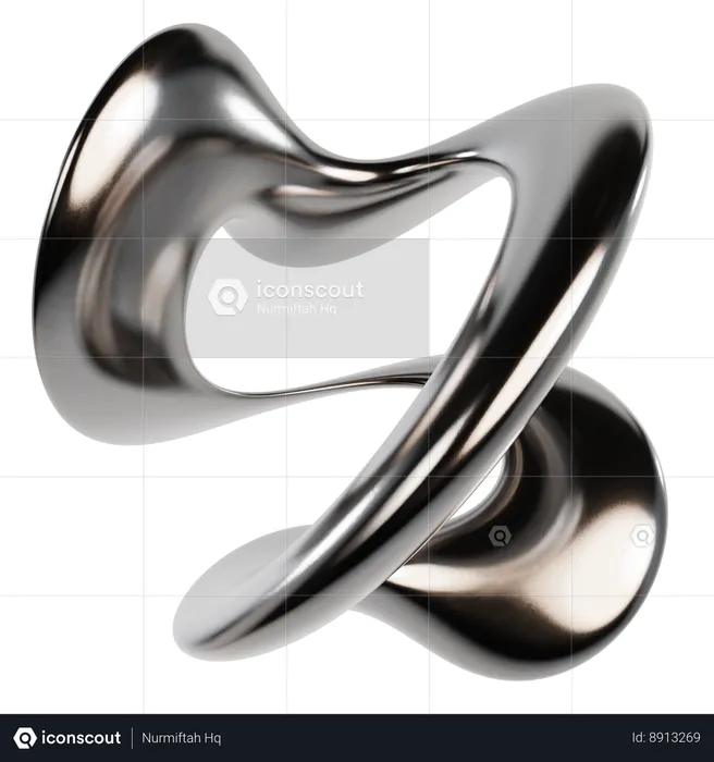 Abstract Metallic Liquid  3D Icon