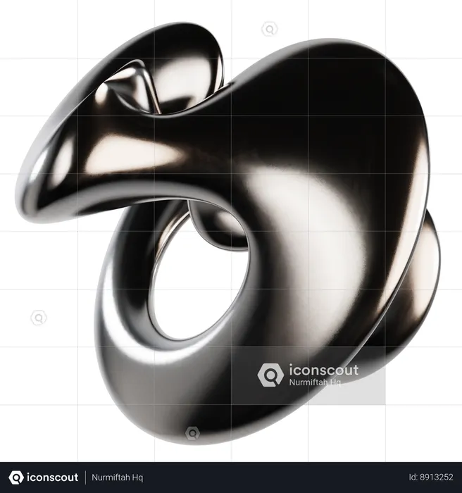 Abstract Metallic Liquid  3D Icon