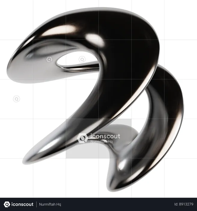 Abstract Metallic Liquid  3D Icon