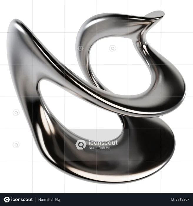 Abstract Metallic Liquid  3D Icon