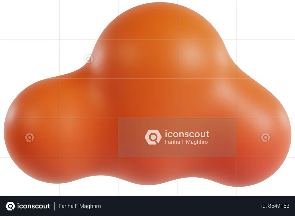 Abstract Orange Shape  3D Icon