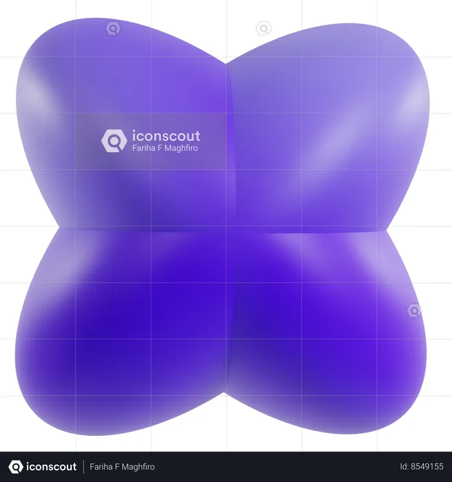 Abstract Purple Shape  3D Icon