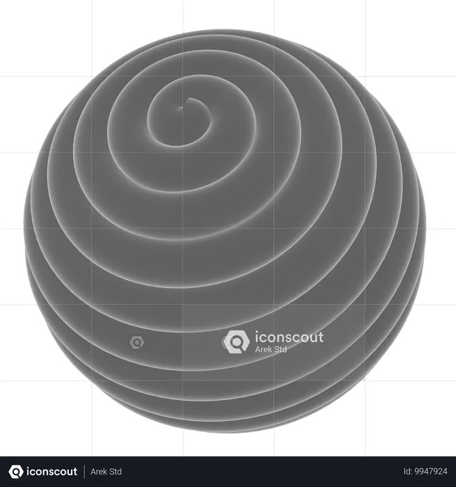 Abstract Round Spiral  3D Icon