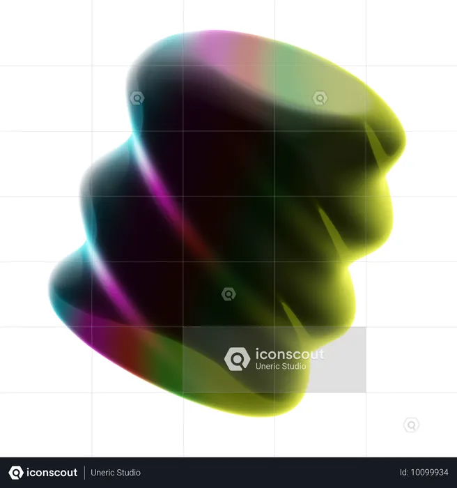 Resumen de neón ondulado y retorcido  3D Icon