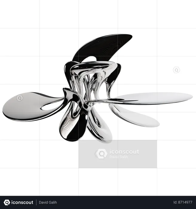 Artistique Chrome abstraite  3D Icon