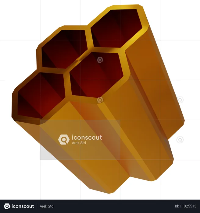 Nid d'abeille doré abstrait  3D Icon