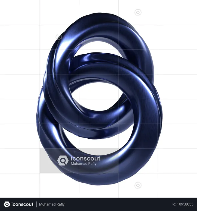 Abstrakte blaue Chromform  3D Icon