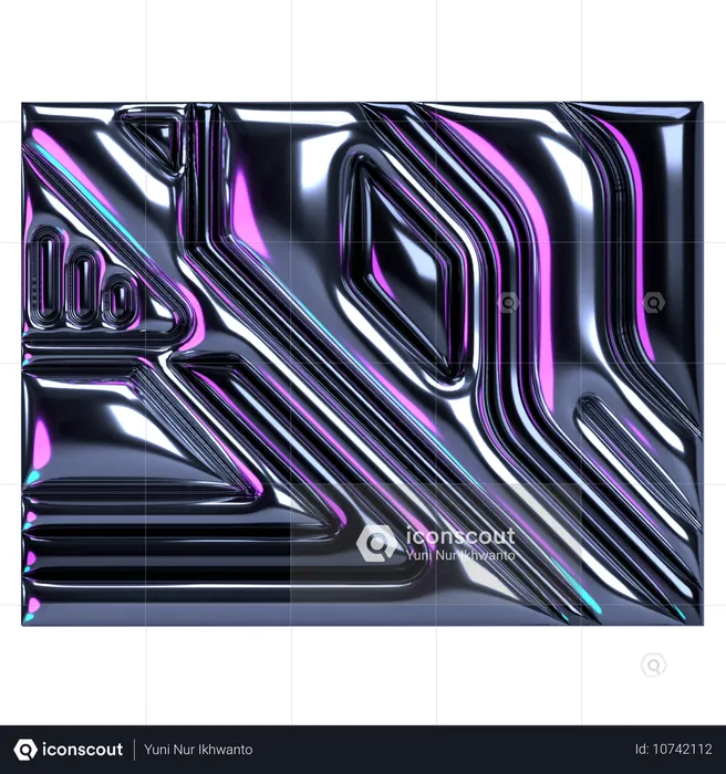 Abstrakt, chrom, platine, panel  3D Icon