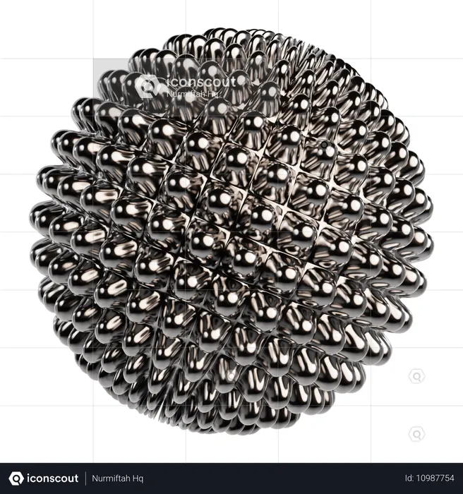 Abstrakte metallische Kugel  3D Icon