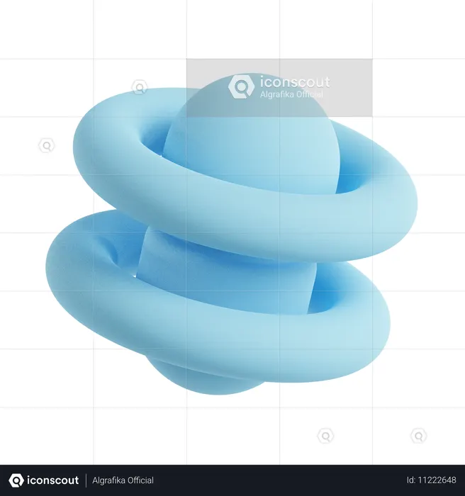 Abstrakter Zylinderring  3D Icon