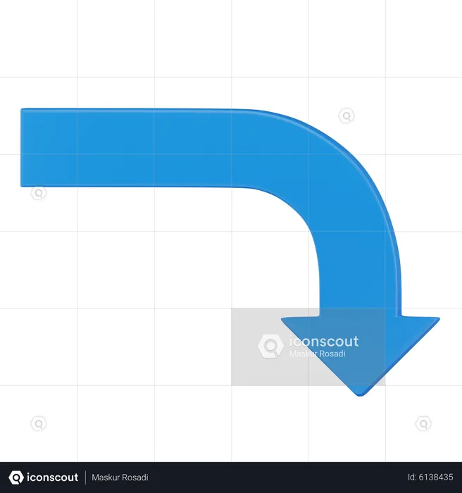 Pfeil nach unten  3D Icon