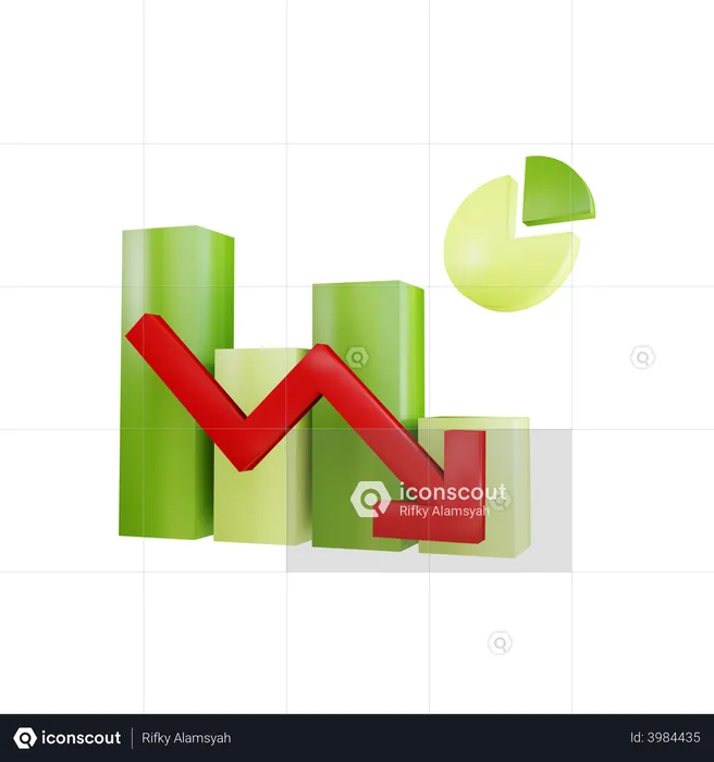 Abwärtstrenddiagramm  3D Illustration