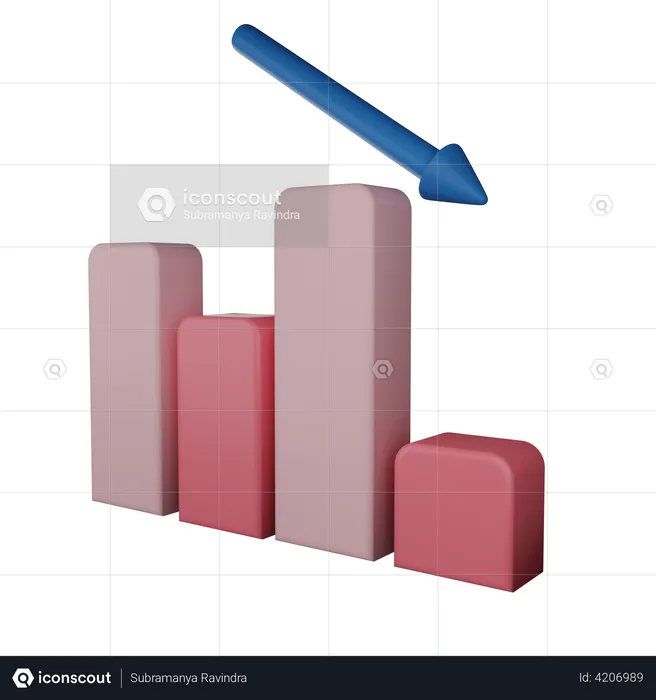 Abwärtstrenddiagramm  3D Illustration