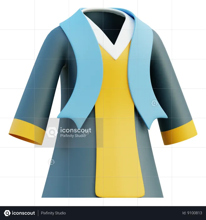 Academic Gown For Graduation  3D Icon