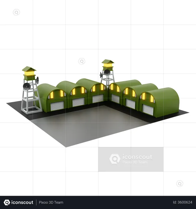 Acampamento militar  3D Illustration