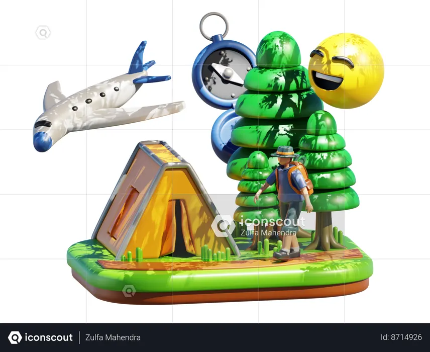 Acampar vacaciones  3D Icon