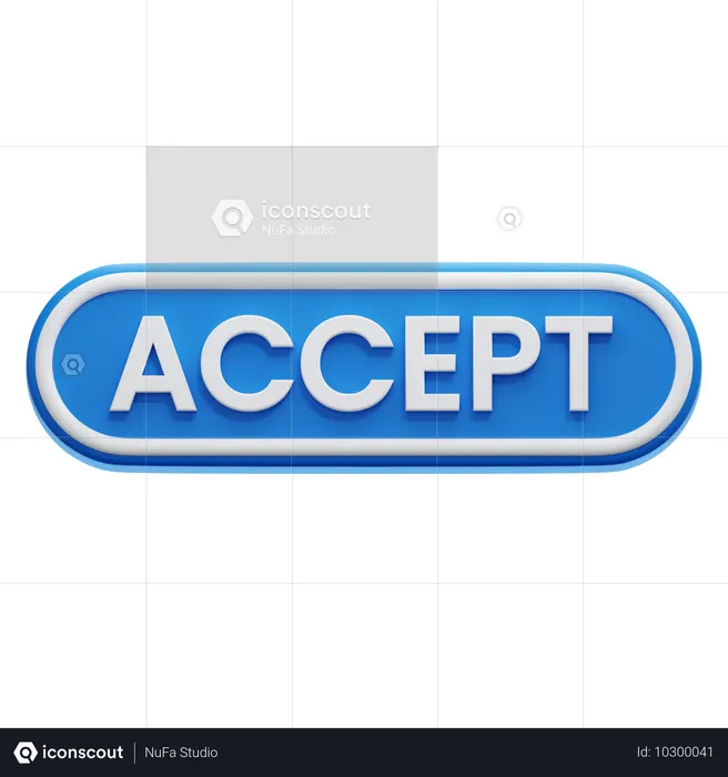 Accept Button  3D Icon