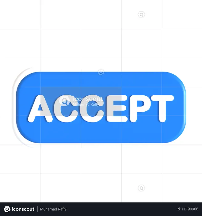 Accept Button  3D Icon