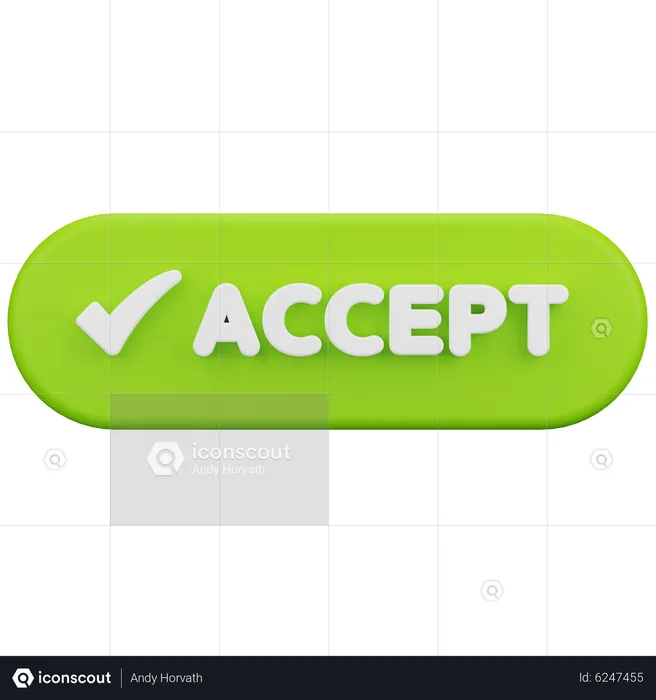 Accept Button  3D Icon