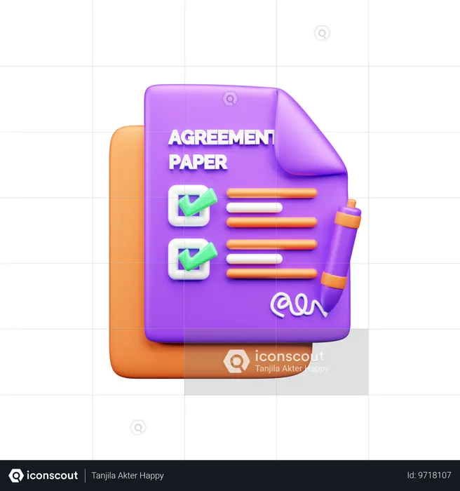 Document d'accord  3D Icon