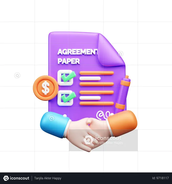 Document d'accord  3D Icon