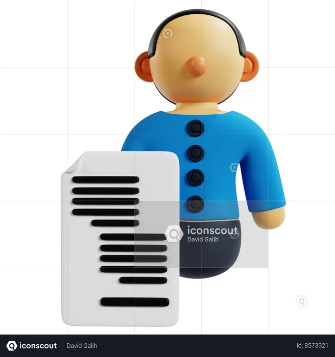 Accountant Assistance Avatar  3D Icon