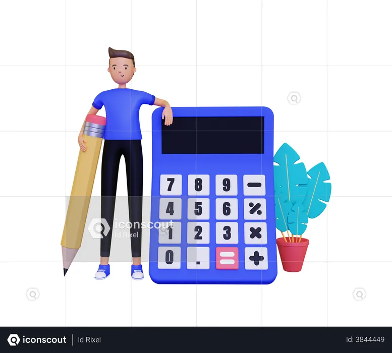 Accountant Doing calculation  3D Illustration