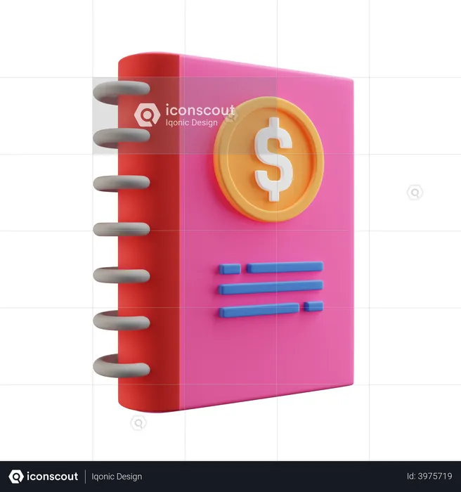 Accounting Book  3D Illustration