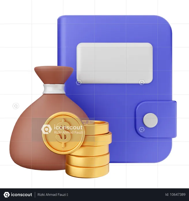 会計帳簿 財務  3D Icon