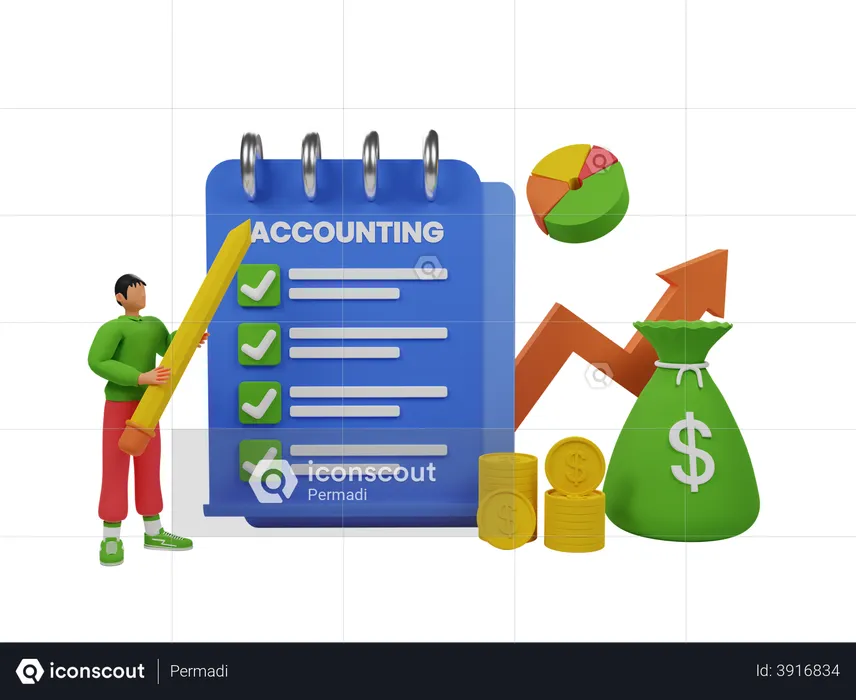 Accounting rules clipboard  3D Illustration