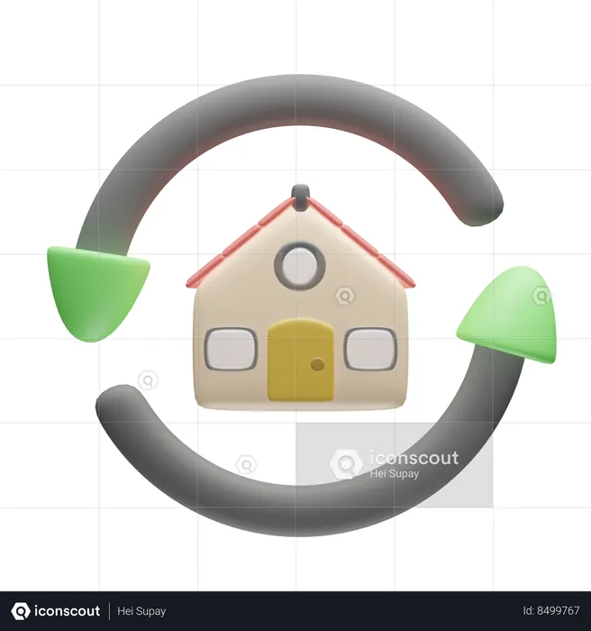 Réinitialisation de la maison  3D Icon