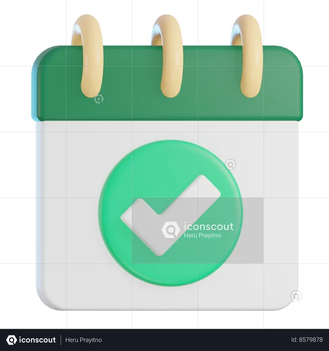 Aceitar data  3D Icon