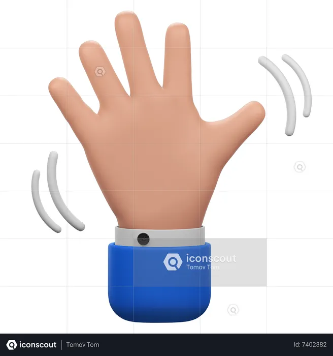 Acenando com o gesto da mão  3D Icon