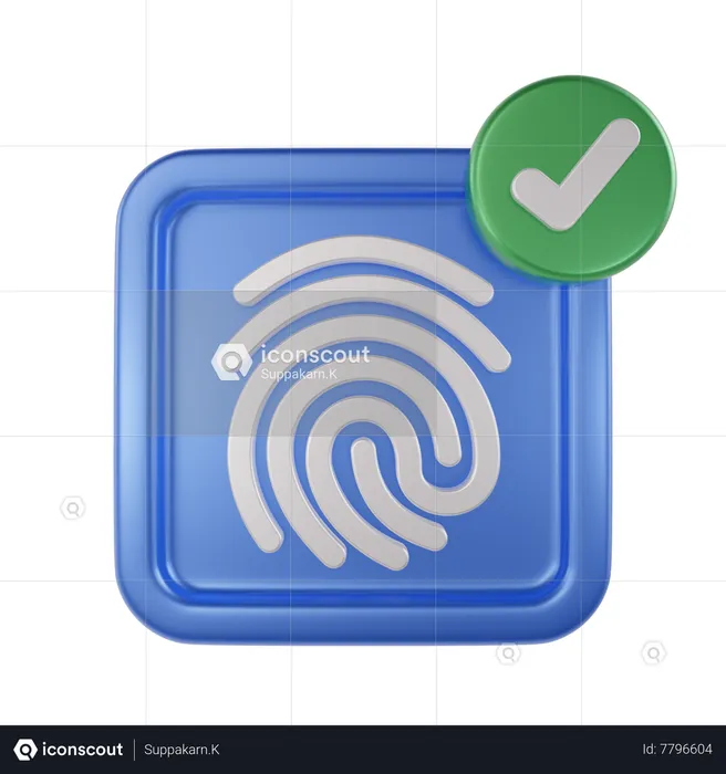 Acesso por impressão digital  3D Icon