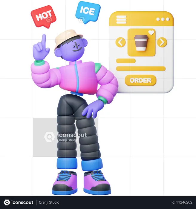 Acheter du café en ligne  3D Icon