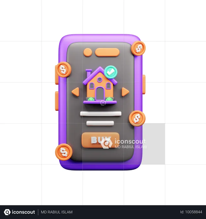 Acheter une maison en ligne  3D Icon