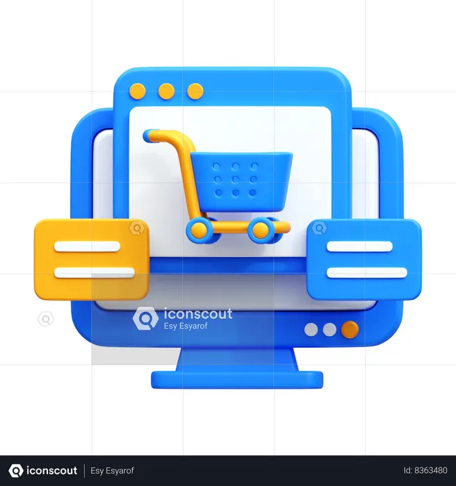 Shopping en ligne  3D Icon