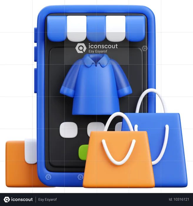 Shopping en ligne  3D Icon