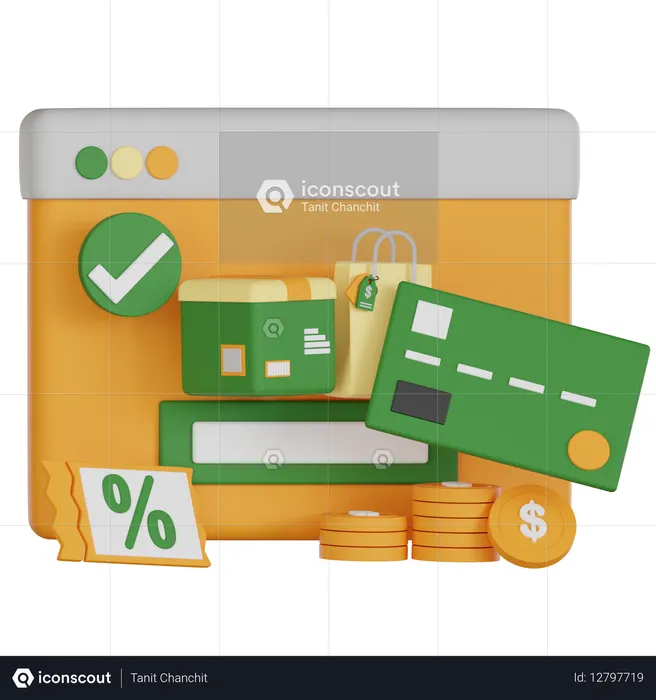Achats en ligne  3D Icon