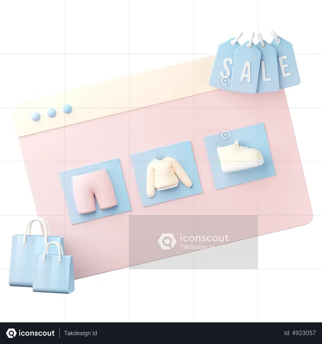 Shopping en ligne  3D Icon