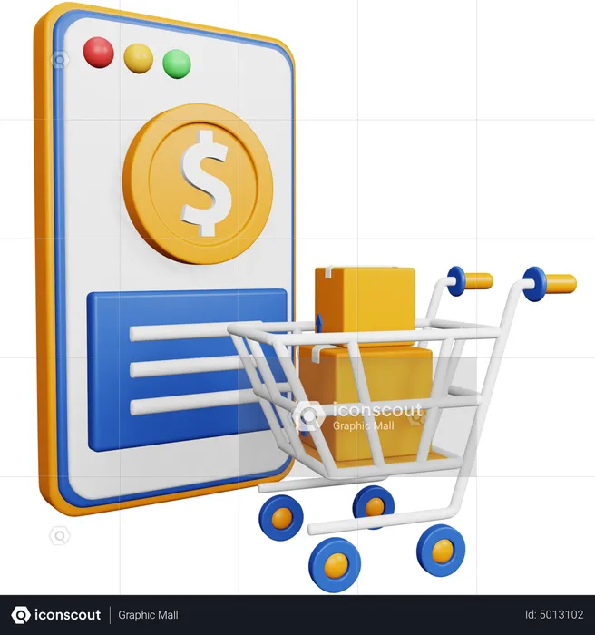 Shopping en ligne  3D Icon